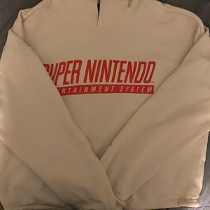 Beige/creme Cropped Nintendo Hoodie!!